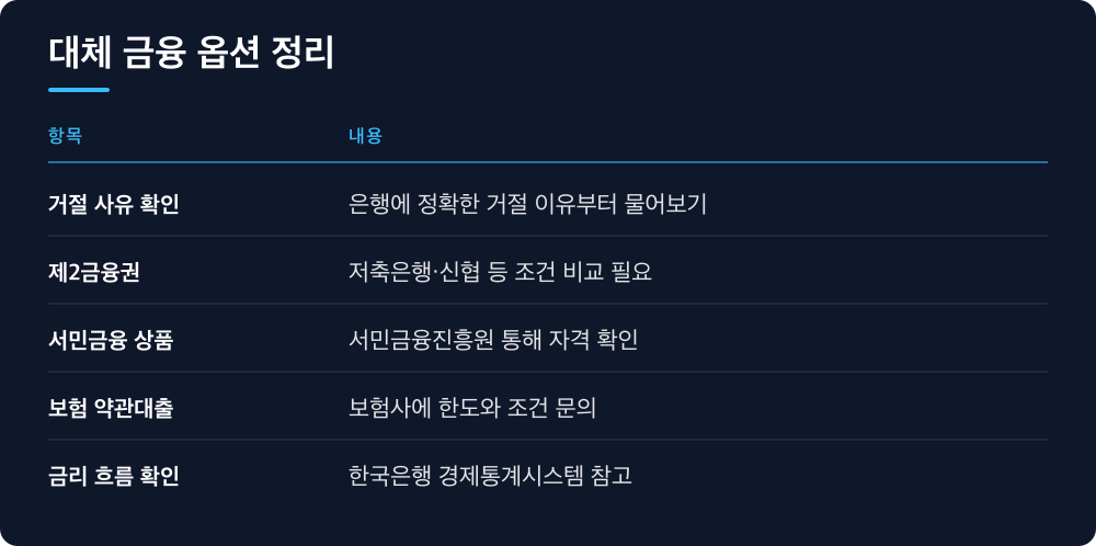 대체 금융 옵션 정리