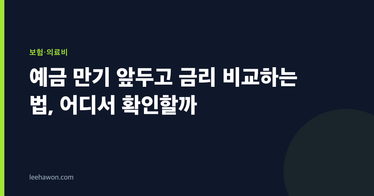 예금 만기 앞두고 금리 비교하는 법, 어디서 확인할까